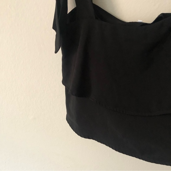 By the Way black tiered crop tie strap blouse tank top Revolve small - Picture 4 of 6